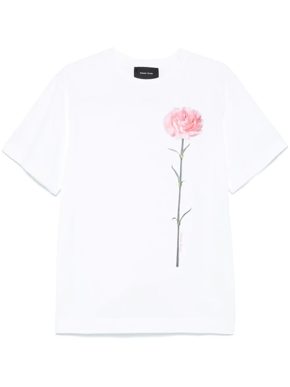 carnation-print T-shirt
