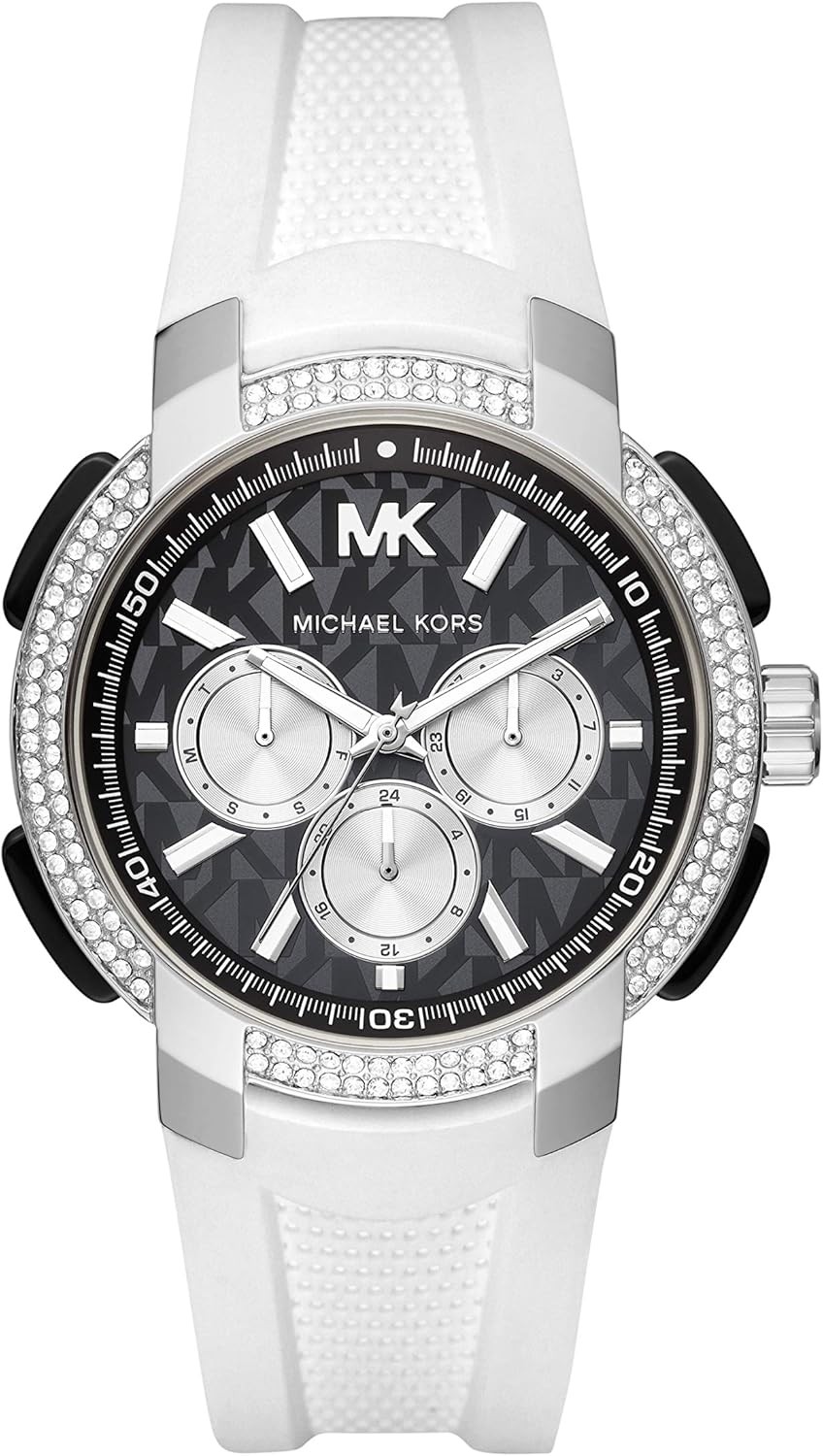 Michael Kors Women's Sidney Stainless Steel Quartz Watch with Silicone Strap